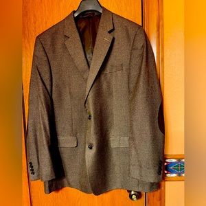 IZOD Mens Two Button Brown Blazer/Sport Coat Jacket